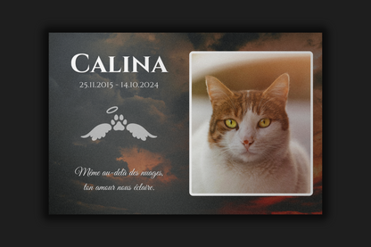Plaque commémorative en aluminium personnalisée pour animaux