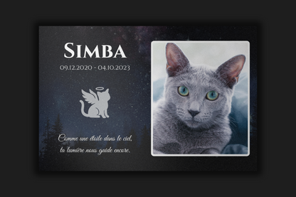 Plaque commémorative en aluminium personnalisée pour animaux