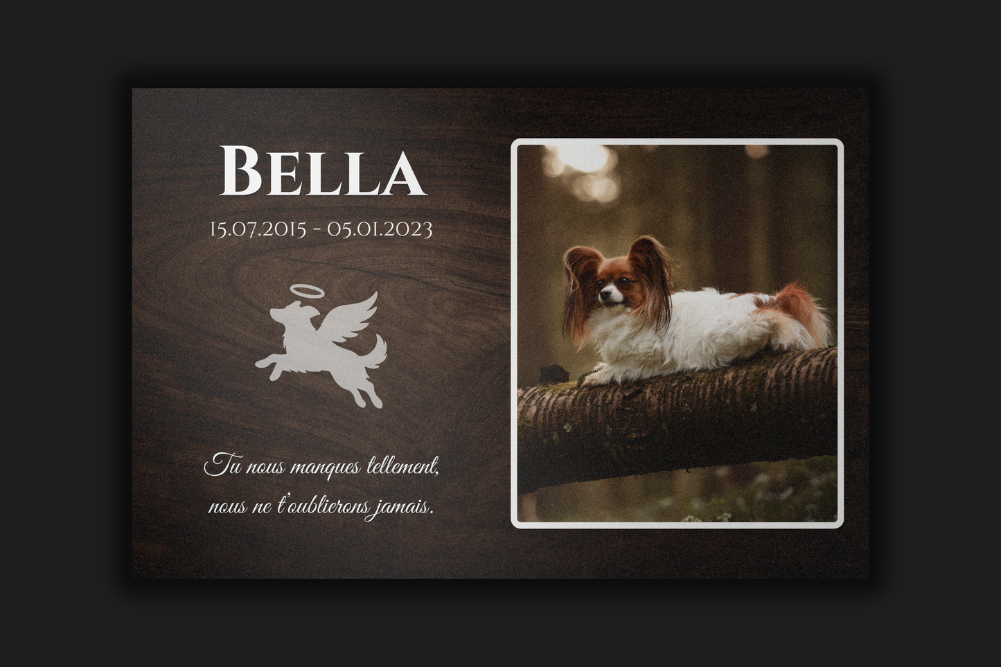Plaque commémorative en aluminium personnalisée pour animaux