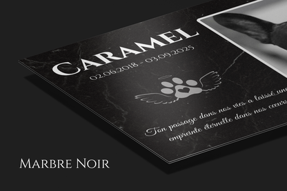 Plaque commémorative en aluminium personnalisée pour animaux